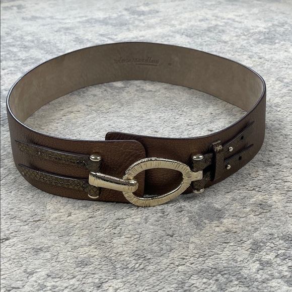Roberto Mantellassi Handmade in Italy Bronze Leather Belt Sz M main image 5